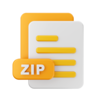 3d file folder zip icon illustration png