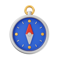 3d compass icon render illustration png