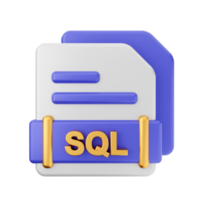 3d het dossier sql formaat icoon png