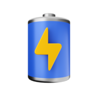 3d batería cargar energía icono ilustración png