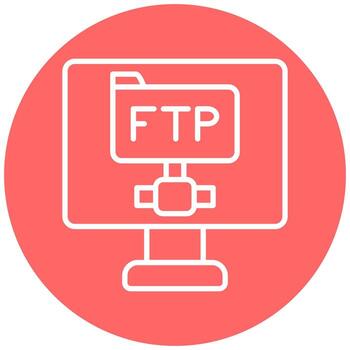 Ftp Protocol Vector Icon Style