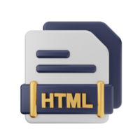 3d Arquivo html formato ícone png