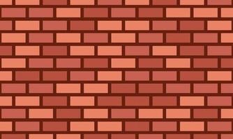 Flat cartoon red brick wall background. texture pattern for continuous replicate. vector