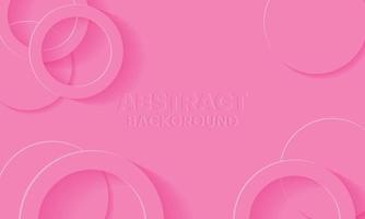 Minimal background with abstract 3d pink circle shapes. Trendy soft pink design for web, presentation, wallpaper vector