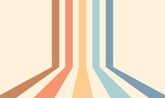 70s retro perspective lines background. Colorful 60s and 70s stripes style vector illustration design, banner, backdrop and wallpaper vector.