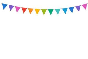 Carnival garland with colorful flags isolated on white background. festival decoration concept. vector