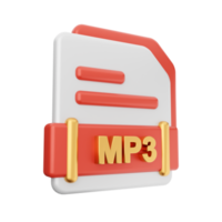 3d archivo mp3 formato icono png