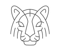 Linear tiger. The head of a tiger in vector. vector