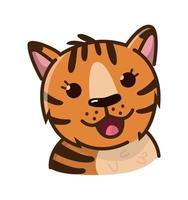 Cute tiger smiles. Tiger Head Vector