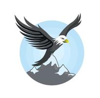 Eagle on the mountain. Vector image.