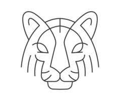 Linear tiger. The head of a tiger in vector. photo