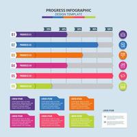 plantilla de progreso de infografía vector