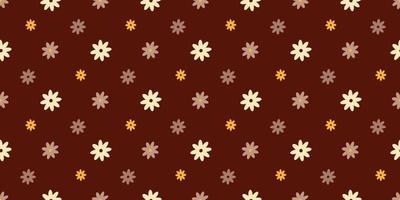 Retro hippie flowers boho seamless pattern . floral modern pattern 60s vector