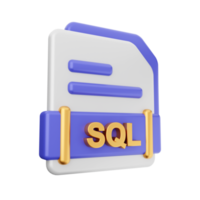 3d het dossier sql formaat icoon png