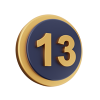 3d number icon illustration png