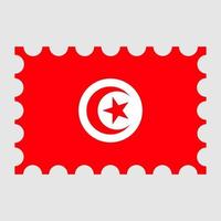 Postage stamp with Tunisia flag. Vector illustration.