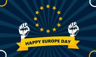 Europe Day. Annual public holiday in May. Is the name of two annual observance days - 5 May by the Council of Europe and 9 May by the European Union vector