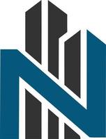 modern N real estate logo vector