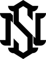 initial NS monogram vector