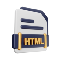 3d het dossier html formaat icoon png