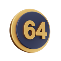 3d number icon illustration png