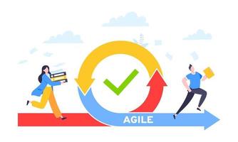 Agile development methodology business concept flat style design vector illustration.