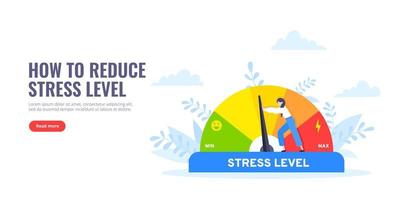 Reduce stress level flat style design concept vector illustration.