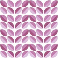 Modern minimalistic  geometric seamless pattern, rounded shapes, leaves in pink color scheme on a white background vector