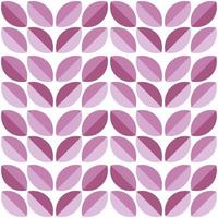 Modern minimalistic  geometric seamless pattern, rounded shapes, leaves in pink color scheme on a white background vector