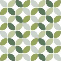 Modern minimalistic  geometric seamless pattern, rounded shapes, leaves in green color scheme on a white background vector