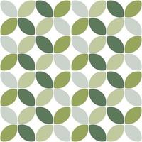 Modern minimalistic  geometric seamless pattern, rounded shapes, leaves in green color scheme on a white background vector