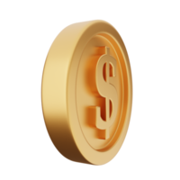 3d munt dollar goud png