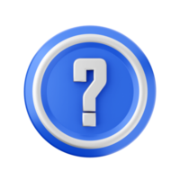 3d question mark icon render illustration png