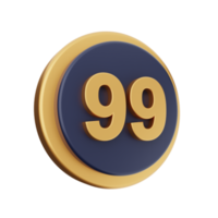 3d number icon illustration png