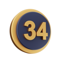 3d number icon illustration png