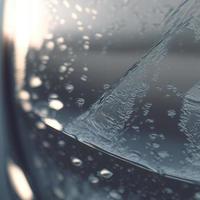 Frosty pattern on glass. AI render. photo