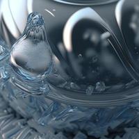 Ice pattern on dishes. AI render. photo