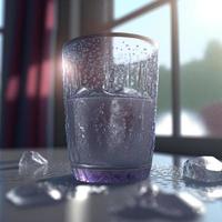 Ice pattern on dishes. AI render. photo