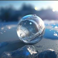 hielo Navidad pelota. ai prestar. foto