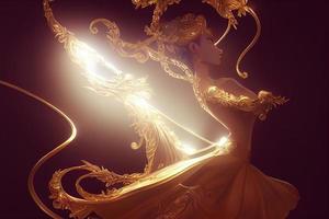 Rich golden background. AI render. photo