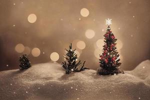 Christmas snow card. AI render photo