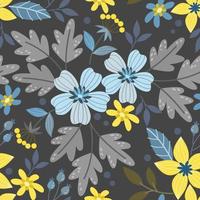 Colorful hand draw flowers seamless pattern vector