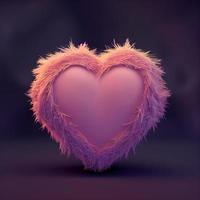 Pink fluffy hearts. AI render photo