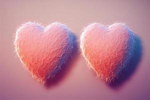 Loving Valentine hearts. AI render. photo