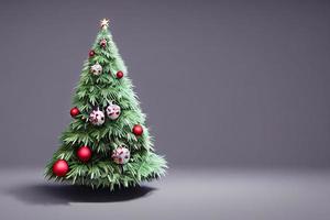 Fluffy beautiful Christmas tree. AI render. photo