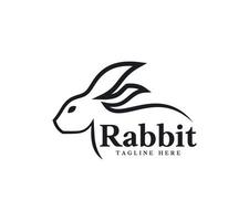 Rabbit text based logo design on white background, Vector illustration.