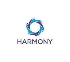 Harmony logo is consistency, unity, alliance, team, teamwork, on white background, Vector illustration.