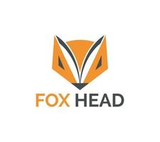 Fox Head logo design on white background, Vector illustration.