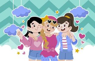 Trio Teen Best Friends vector