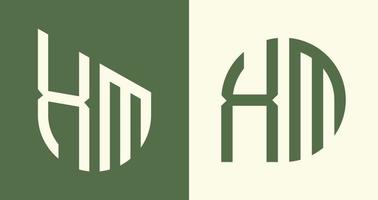 creativo sencillo inicial letras xm logo diseños manojo. vector